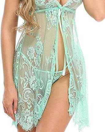 Imported Sexy Lace Lingerie Babydoll for Women – Sheer Nightwear Set with G-String | Model 8135