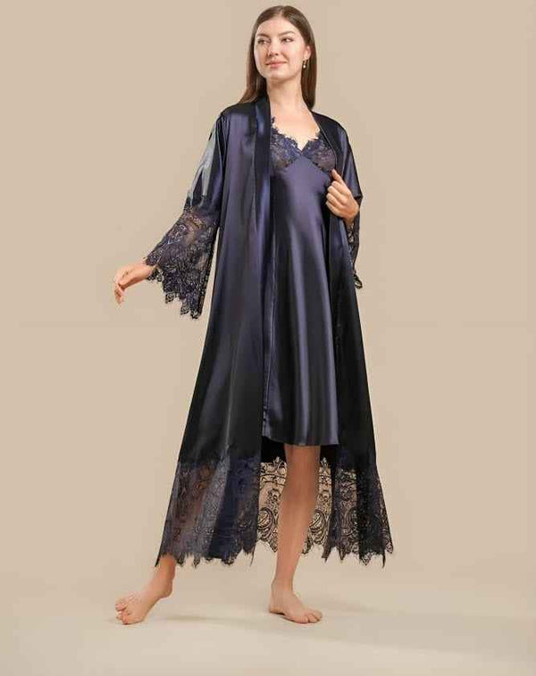 3Pcs Exclusive Long Bridal Night Set