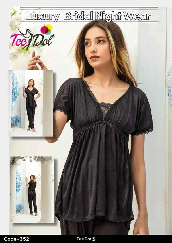 ilk Nightwear Duo – Top & Trousers with Lace Detail Premium PJ Set Code-352