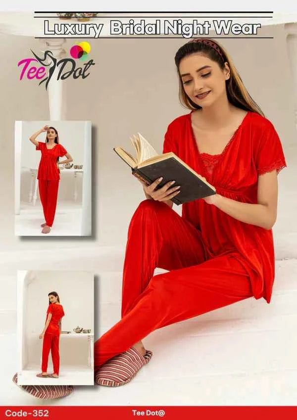 ilk Nightwear Duo – Top & Trousers with Lace Detail Premium PJ Set Code-352