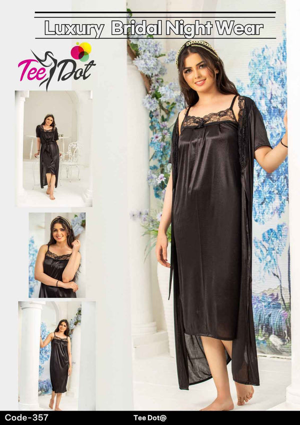 Stylish Bridal Nightwear Set – Luxury Satin Sleepwear for Women Code – 357
