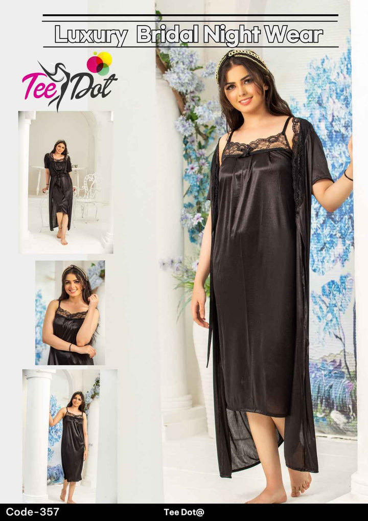 Stylish Bridal Nightwear Set – Luxury Satin Sleepwear for Women Code – 357