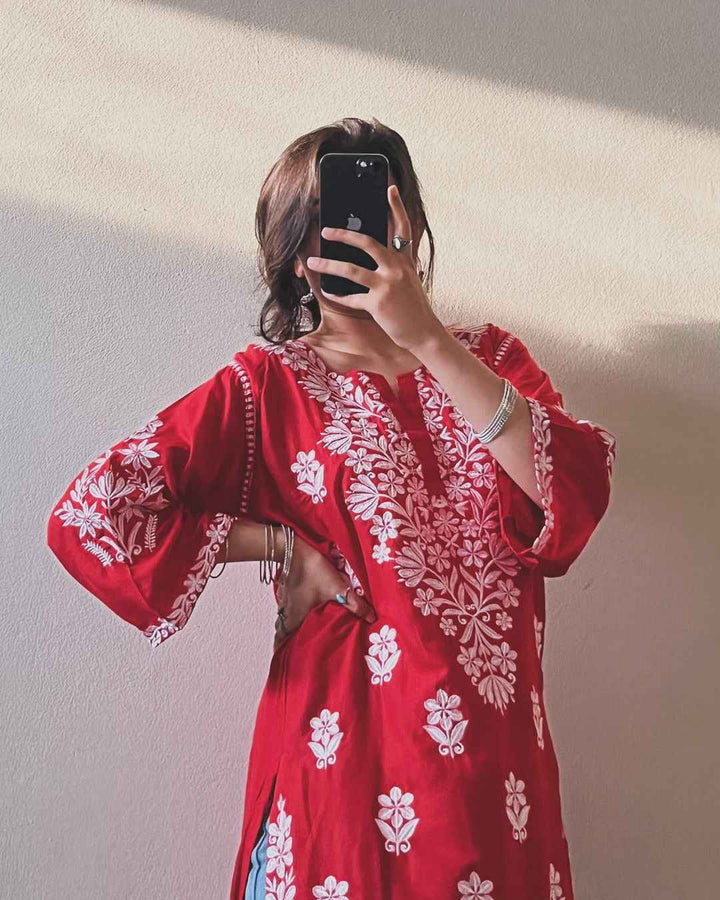 Indian Lawn Embroidered Kurti