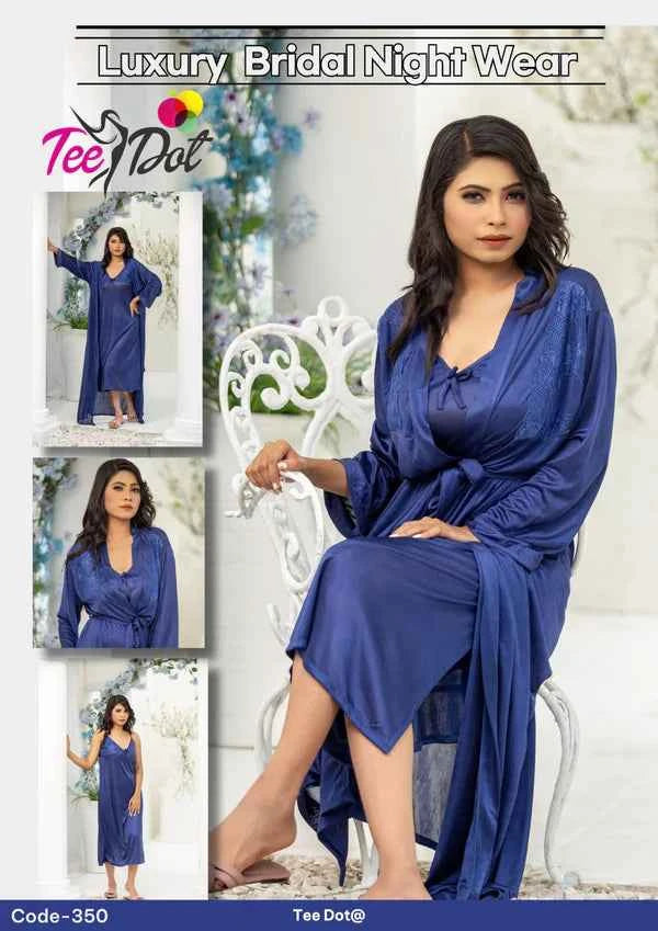 Soft Glow 2 Piece Bridal Nightwear Set – Satin & Lace Elegance-350