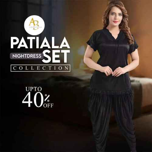 New Patiyala Style 2Pcs Silk Comfortable Night Suit